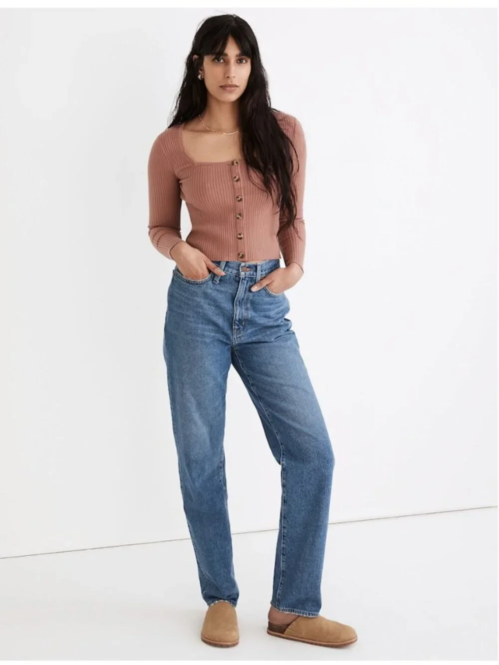 Madewell Baggy Straight Jeans in Westmont Wash Women's 28 ND551 100% Cotton